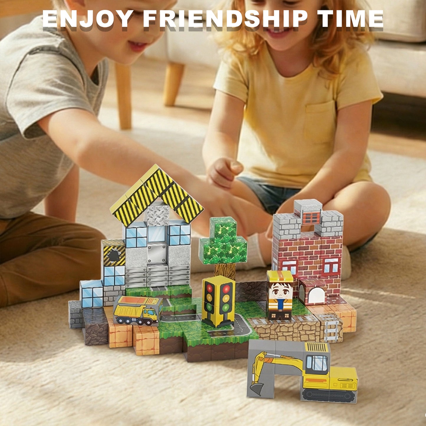 WLBES Magnetic Blocks Magnetic Building Cubes, 100PCS STEM Educational Construction Set for Boys Girls Ages 3+