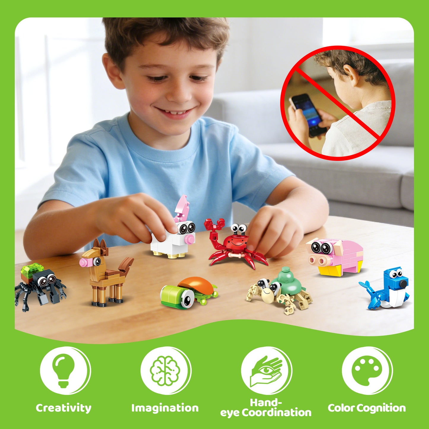 36-Piece Mini Animal Building Blocks Set for Kids - Transformable Ocean, Insect & Bird Themes - Educational STEM Learning Toy for Creative Play, Birthday Gift for Boys & Girls Ages 3+
