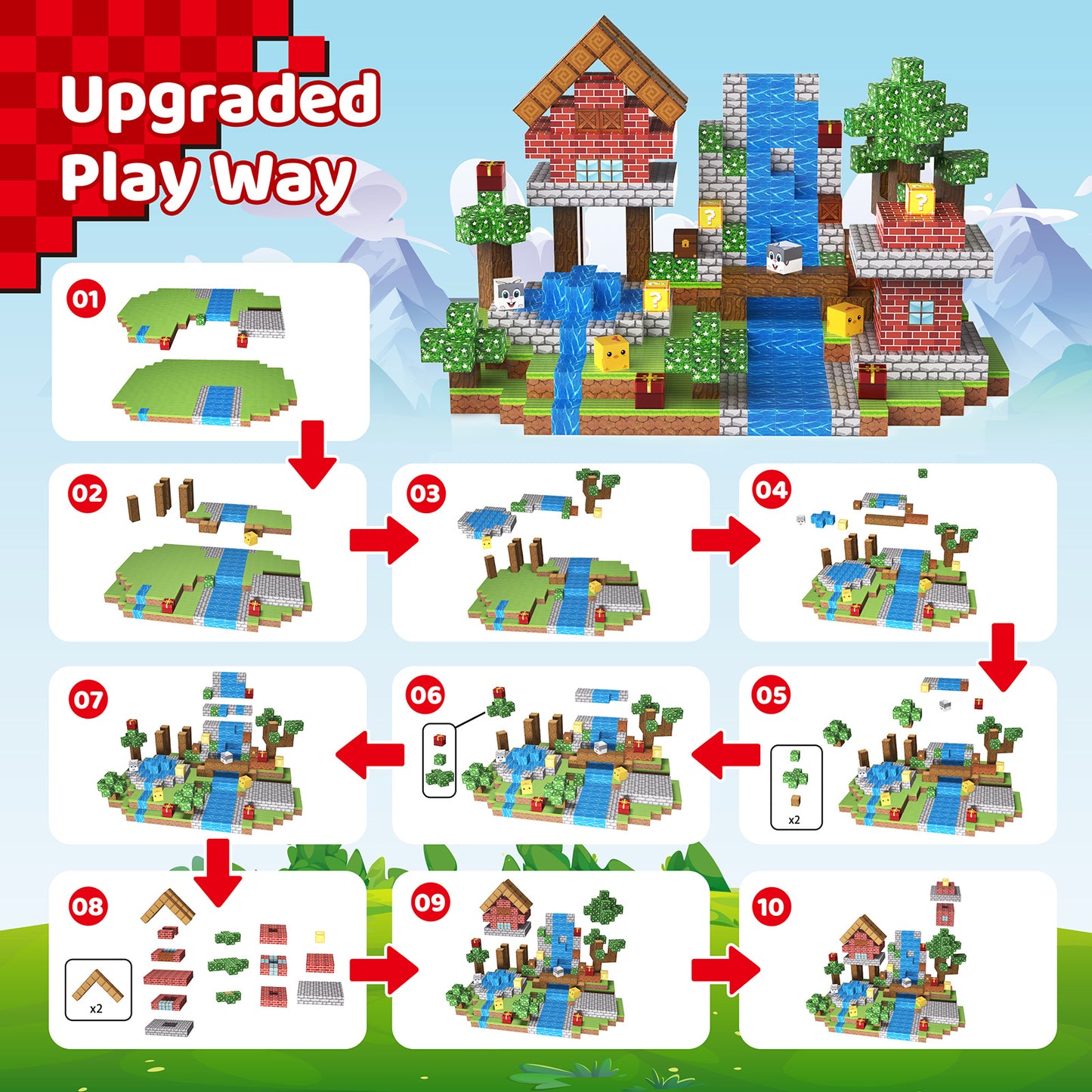 SONGLINLXS 100PCS Forest Magnetic Cubes STEM Building Blocks, Educational Toy for Preschool, Travel, Kids Creative Gift for Boys Girls 3+