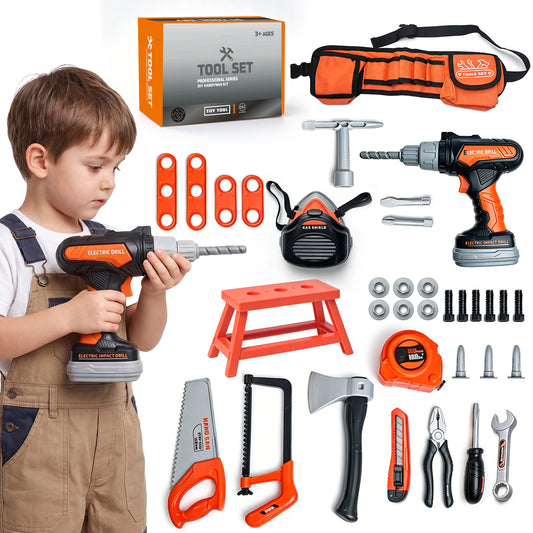 WLBES Kids Tool Set, Toddler Tool Belt with Pliers & Tools