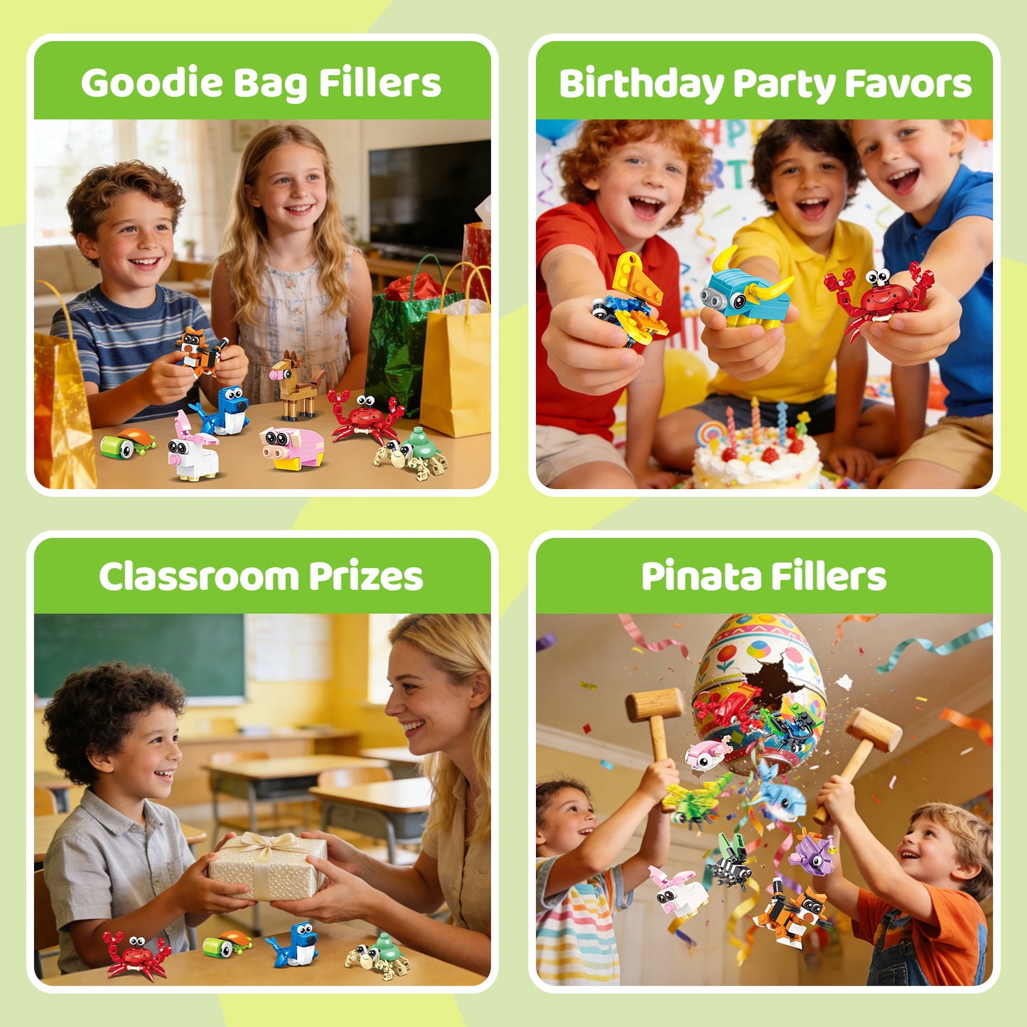 36-Piece Mini Animal Building Blocks Set for Kids - Transformable Ocean, Insect & Bird Themes - Educational STEM Learning Toy for Creative Play, Birthday Gift for Boys & Girls Ages 3+