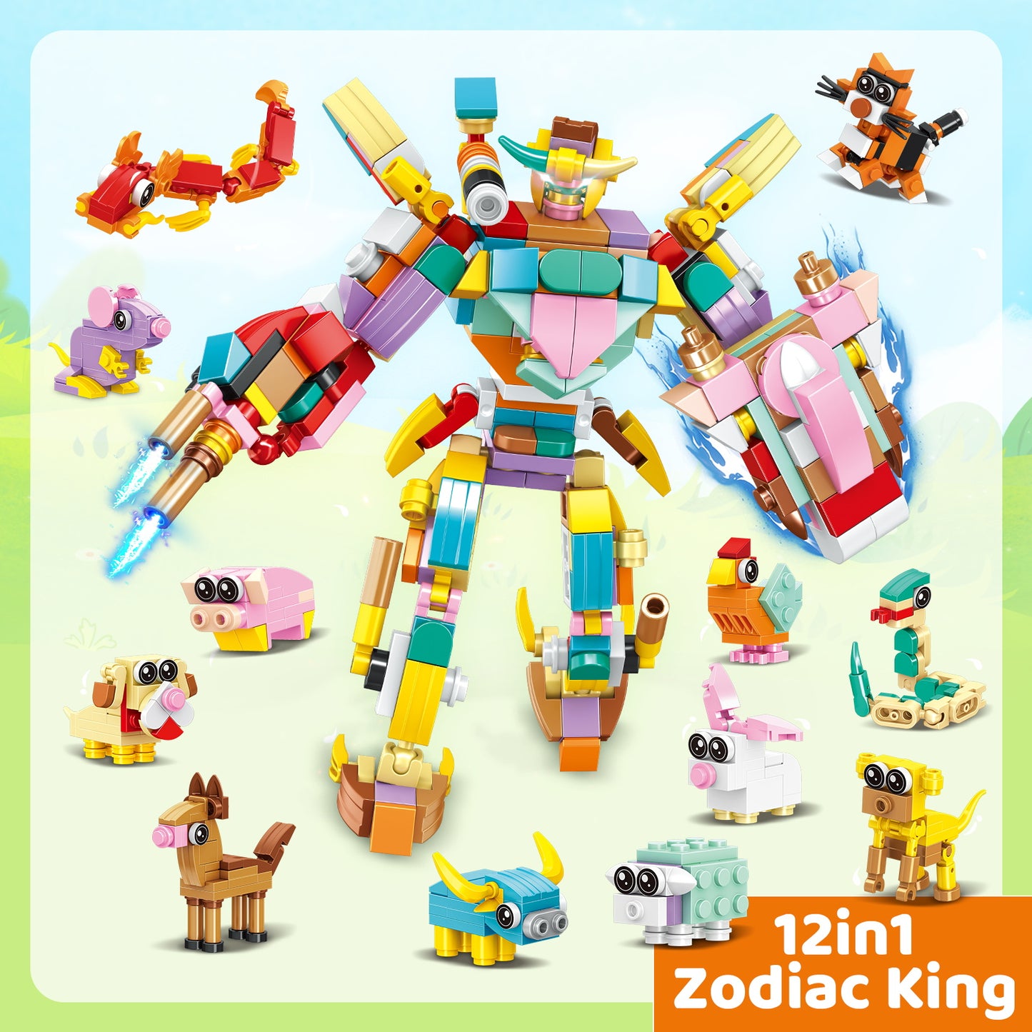 36-Piece Mini Animal Building Blocks Set for Kids - Transformable Ocean, Insect & Bird Themes - Educational STEM Learning Toy for Creative Play, Birthday Gift for Boys & Girls Ages 3+