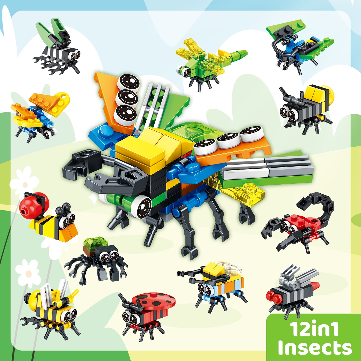 36-Piece Mini Animal Building Blocks Set for Kids - Transformable Ocean, Insect & Bird Themes - Educational STEM Learning Toy for Creative Play, Birthday Gift for Boys & Girls Ages 3+