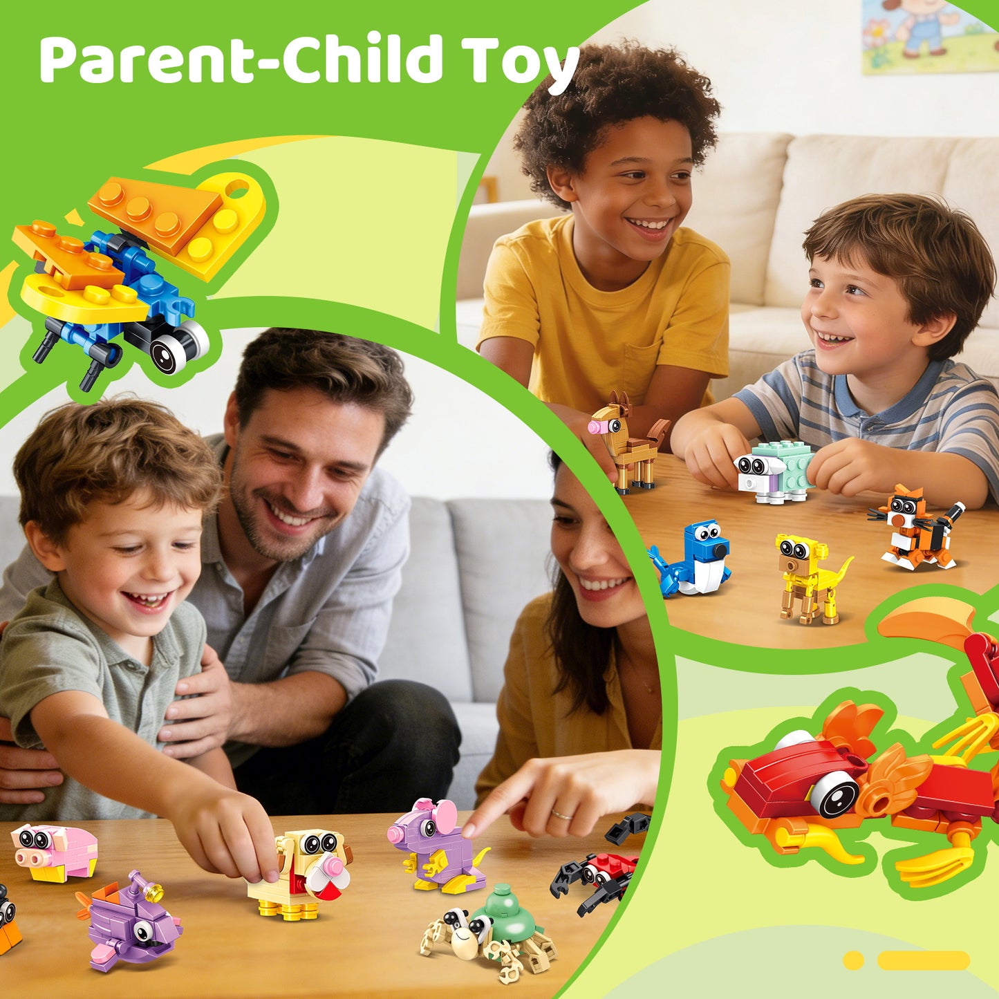 36-Piece Mini Animal Building Blocks Set for Kids - Transformable Ocean, Insect & Bird Themes - Educational STEM Learning Toy for Creative Play, Birthday Gift for Boys & Girls Ages 3+