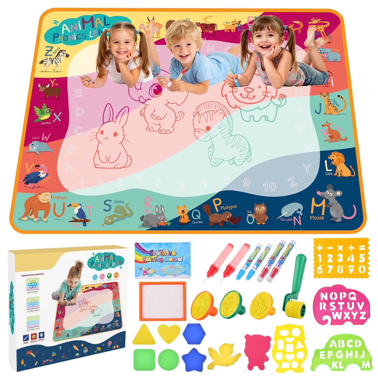 Water Doodle Mat Phonics Learning Educational Sensory 100cm x 78cm
