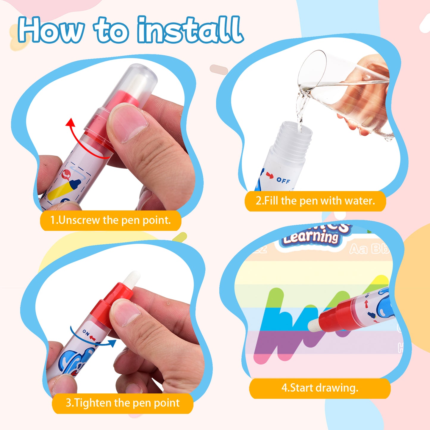 Water Doodle Mat Phonics Learning Educational Sensory 100cm x 78cm