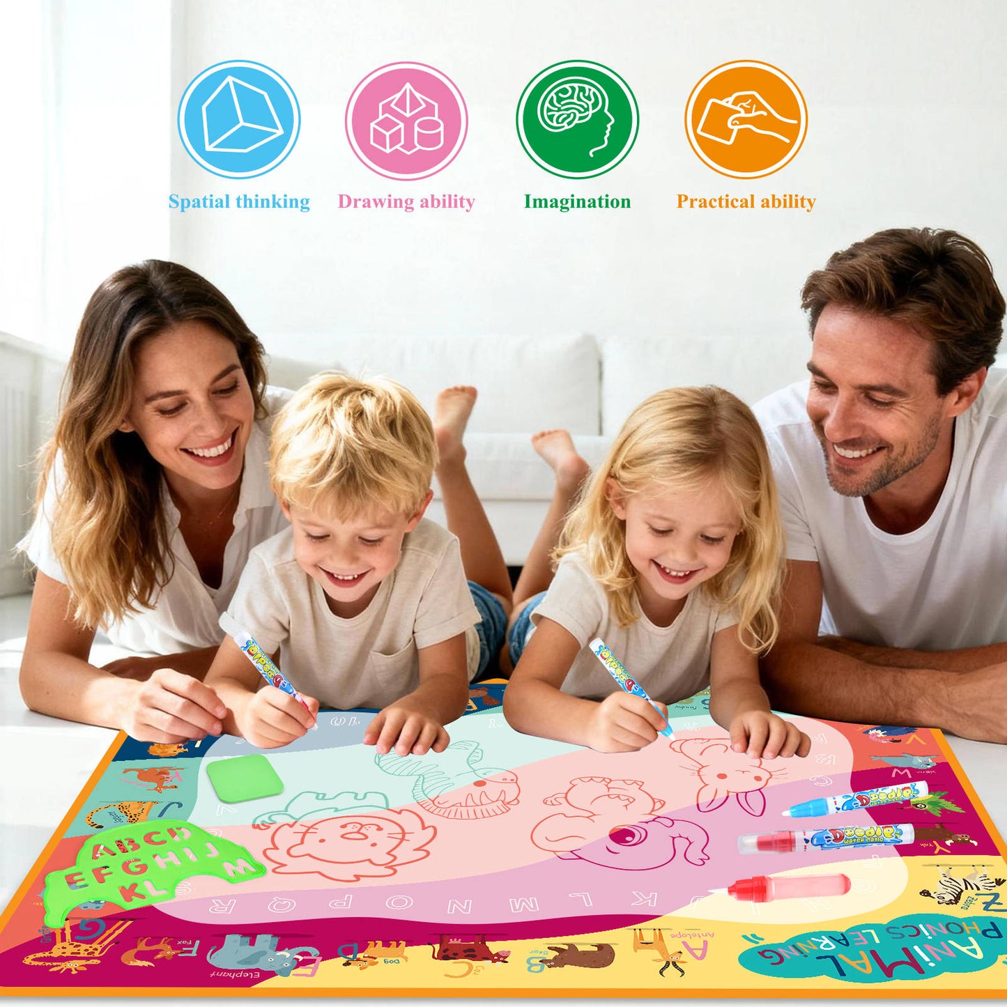 Water Doodle Mat Phonics Learning Educational Sensory 100cm x 78cm