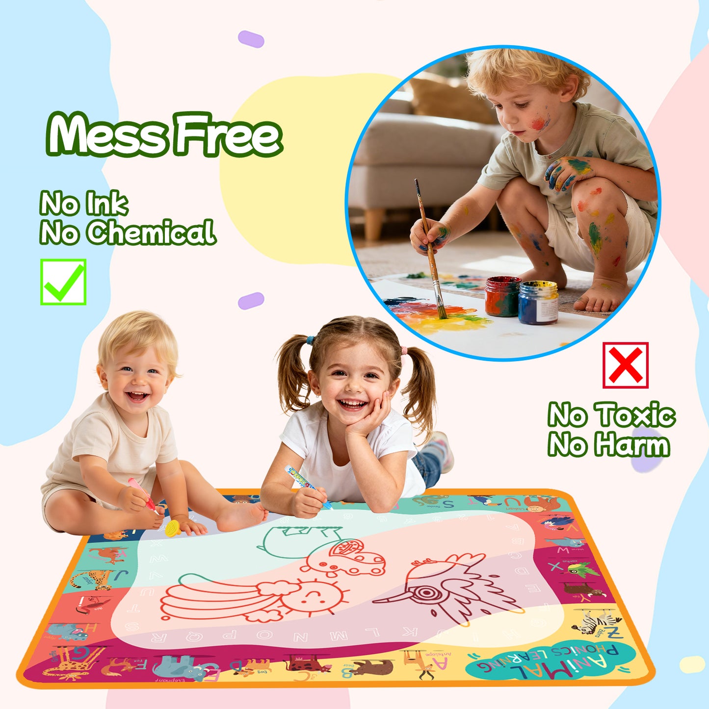 Water Doodle Mat Phonics Learning Educational Sensory 100cm x 78cm