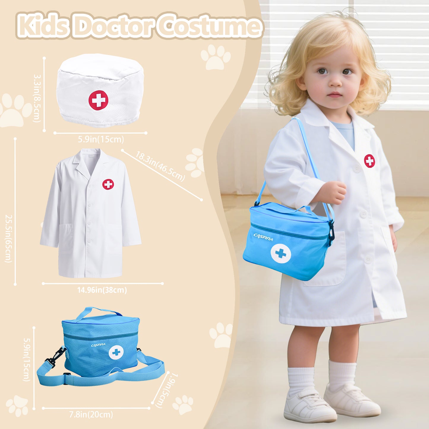 WLBES Doctor Toys, Kids Vet Doctor Play Set with Electronic Walking Barking Puppy, Toddler Pretend Role Play Doctor Kit for Kids 3+, Preschool Toys, Ideal Birthday Party Gift for 3 4 5 Year Old Girls