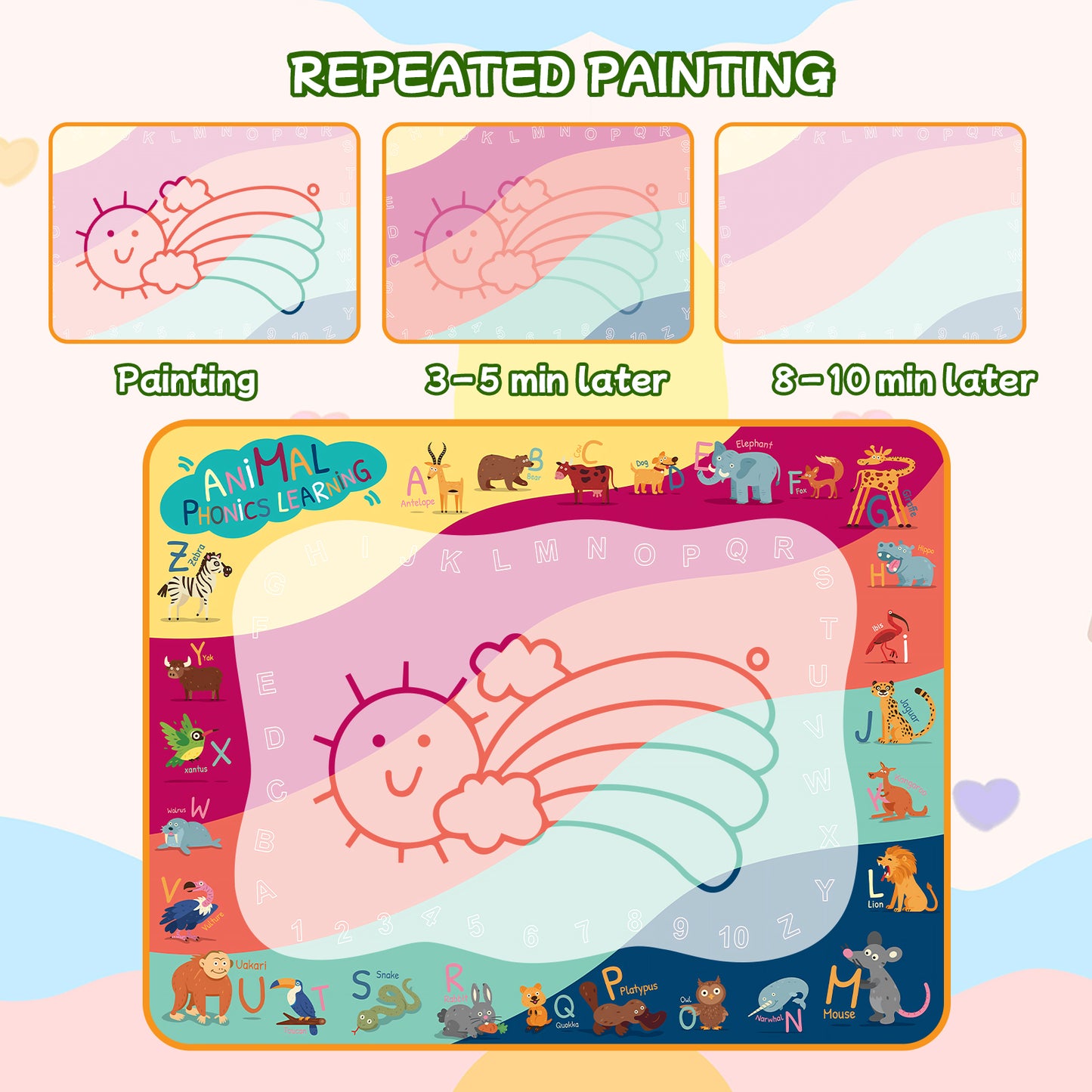 Water Doodle Mat Phonics Learning Educational Sensory 100cm x 78cm