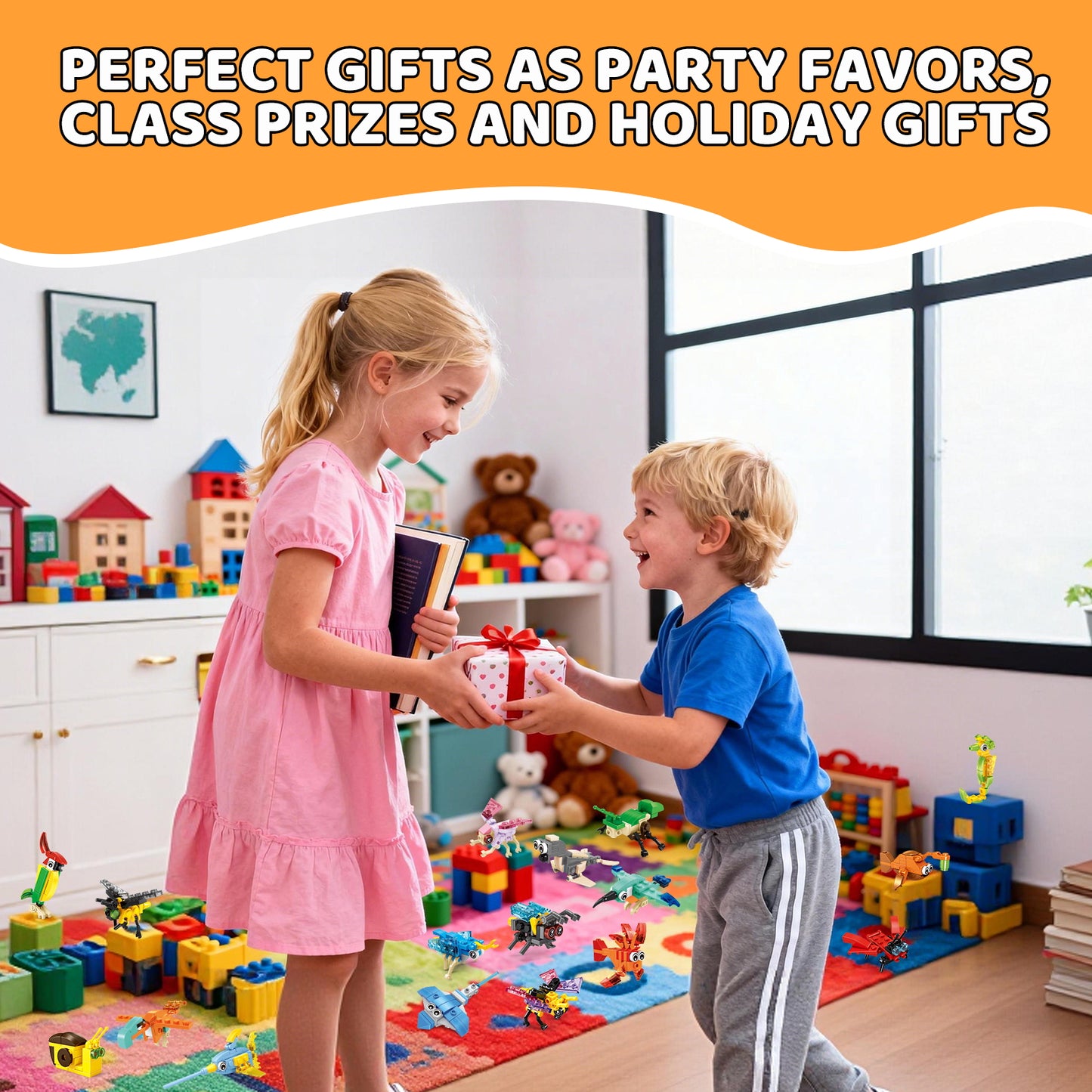 SONGLINLXS Party Blocks 36PCS Mini Animal Plastic Building Blocks, 108 Build Options, Kids Party Favors, Goodie Bag Stuffers, Classroom Birthday Toys for Ages 3-8
