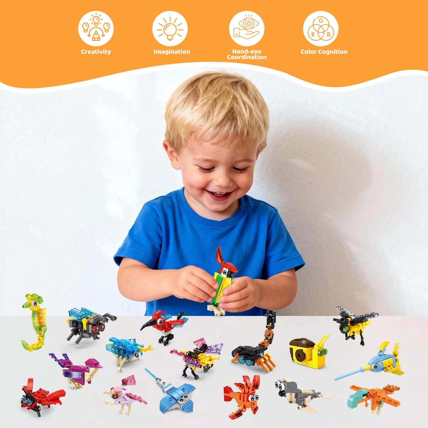 SONGLINLXS Party Blocks 36PCS Mini Animal Plastic Building Blocks, 108 Build Options, Kids Party Favors, Goodie Bag Stuffers, Classroom Birthday Toys for Ages 3-8