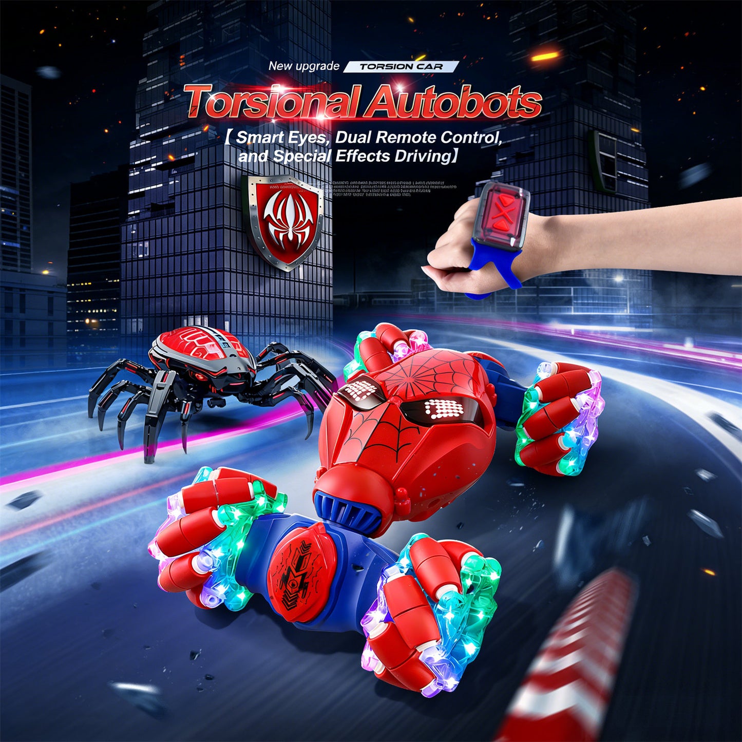 SONGLINLXS RC Drift Stunt Car, Gesture Sensing Remote Control Car for Boys 4-7, 360° Rotating Twist Toy Car with Dual Remote & Long Battery, Ideal Birthday Party Gift for Kids 3+