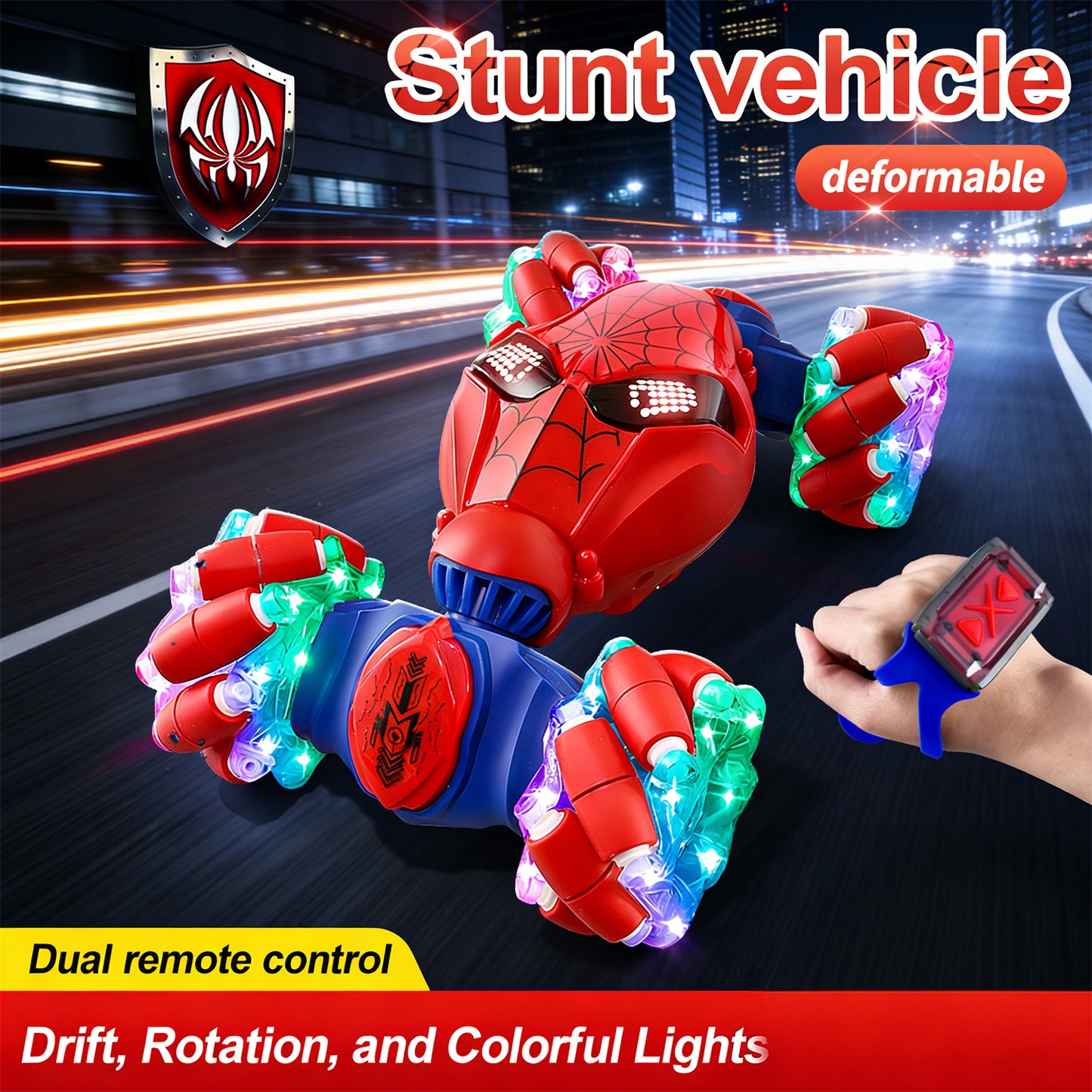 SONGLINLXS RC Drift Stunt Car, Gesture Sensing Remote Control Car for Boys 4-7, 360° Rotating Twist Toy Car with Dual Remote & Long Battery, Ideal Birthday Party Gift for Kids 3+