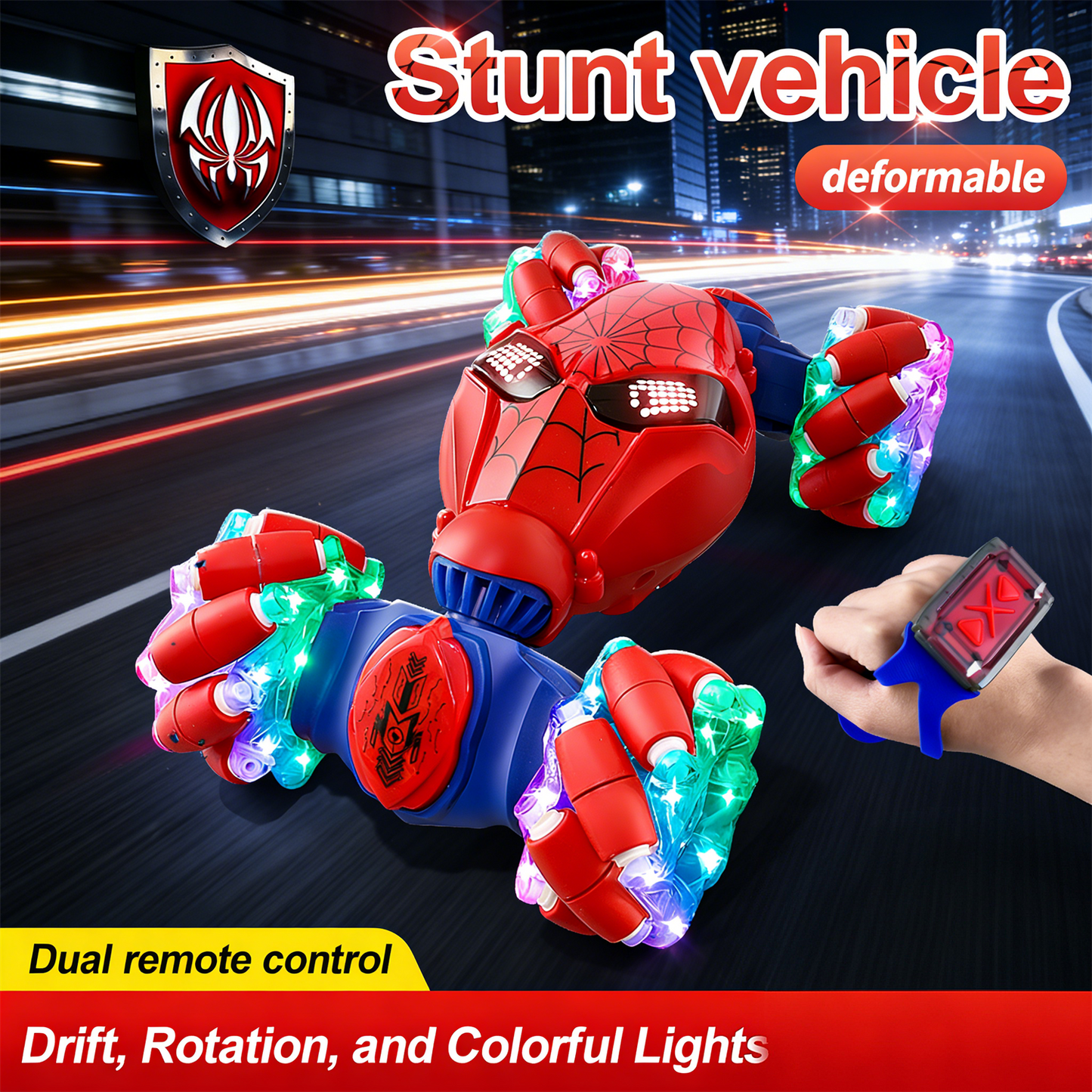 SONGLINLXS Remote Control Stunt Drifter Car, 4WD Gesture Sensing, Sideways Driving, Watch Controller, 1:12 Scale