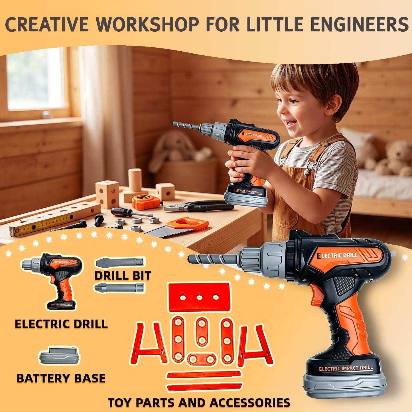 WLBES Kids Tool Set, Toddler Tool Belt with Pliers & Tools