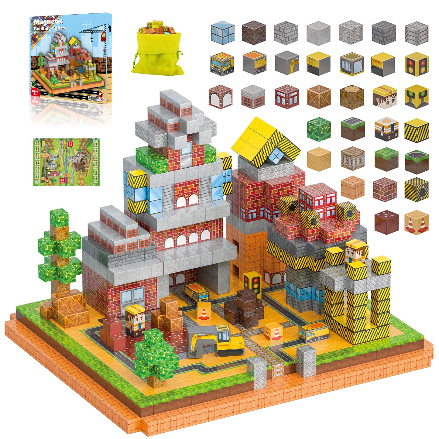 WLBES Magnetic Blocks Magnetic Building Cubes, 100PCS STEM Educational Construction Set for Boys Girls Ages 3+