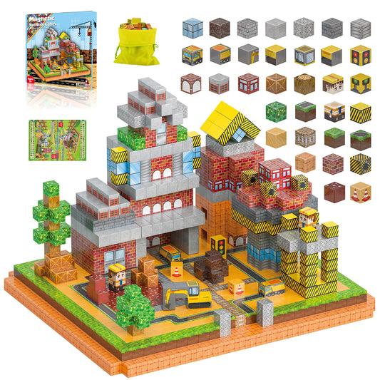WLBES Magnetic Blocks Magnetic Building Cubes, 100PCS STEM Educational Construction Set for Boys Girls Ages 3+