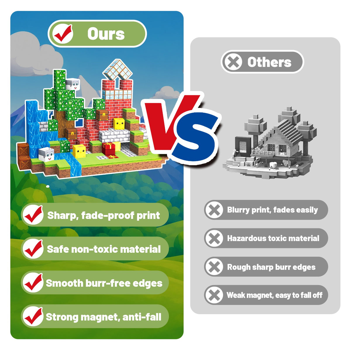 WLBES 200PCS Magnetic Blocks, Forest Cube Stacking Magnet Toys, STEM Educational Building Toy for Kids 3+, Ideal Birthday & Holiday Gift for Boys & Girls