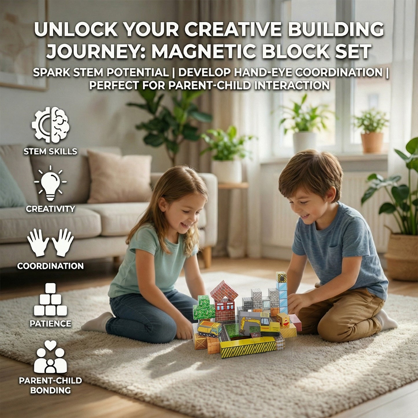WLBES Magnetic Blocks Magnetic Building Cubes, 100PCS STEM Educational Construction Set for Boys Girls Ages 3+