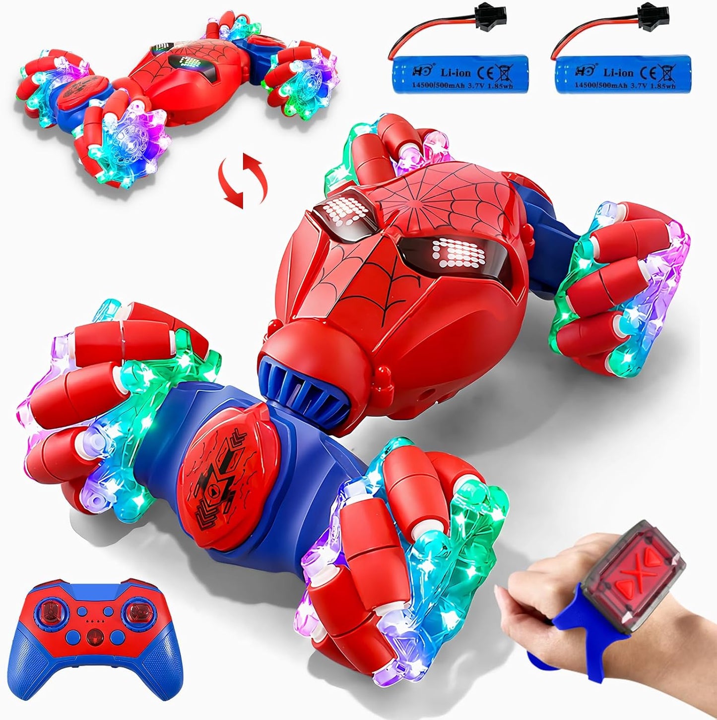 SONGLINLXS RC Drift Stunt Car, Gesture Sensing Remote Control Car for Boys 4-7, 360° Rotating Twist Toy Car with Dual Remote & Long Battery, Ideal Birthday Party Gift for Kids 3+