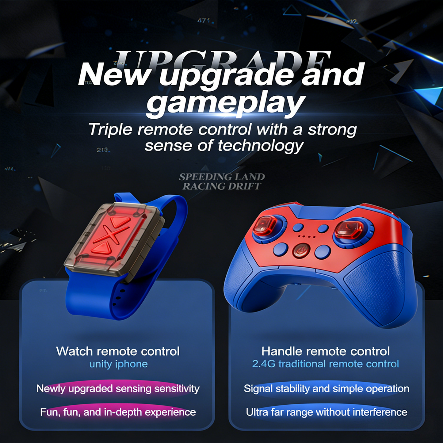 SONGLINLXS Remote Control Stunt Drifter Car, 4WD Gesture Sensing, Sideways Driving, Watch Controller, 1:12 Scale